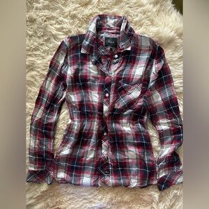 Rails Hunter plaid long sleeve button in Red Navy blue White plaid size S/small